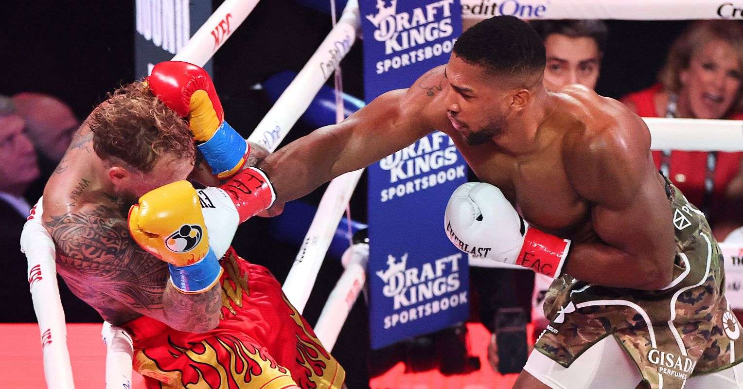 Anthony Joshua hits Jake Paul