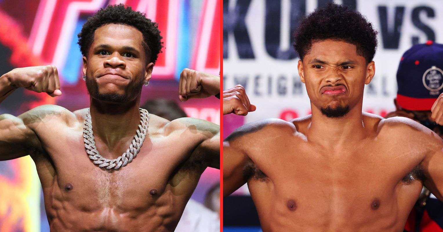 Devin Haney and Shakur Stevenson mid shot