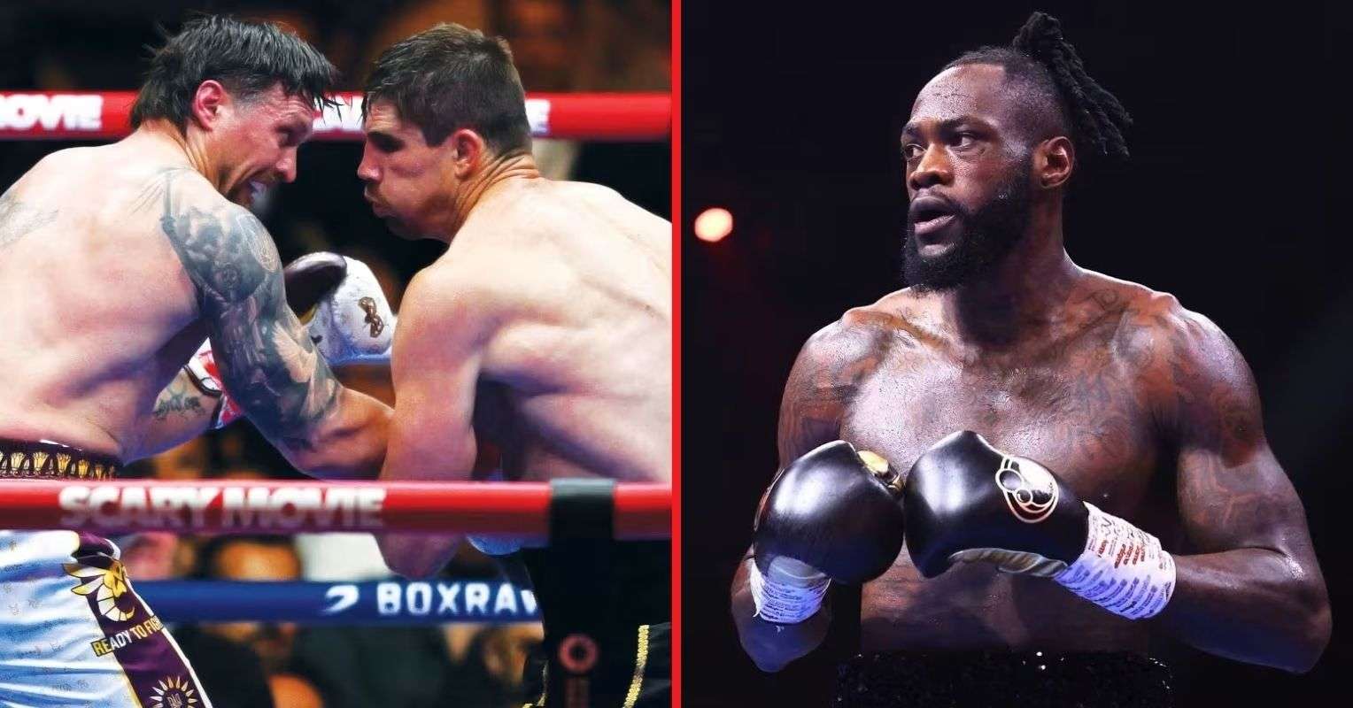Oleksandr Usyk, Rico Verhoeven and Deontay Wilder