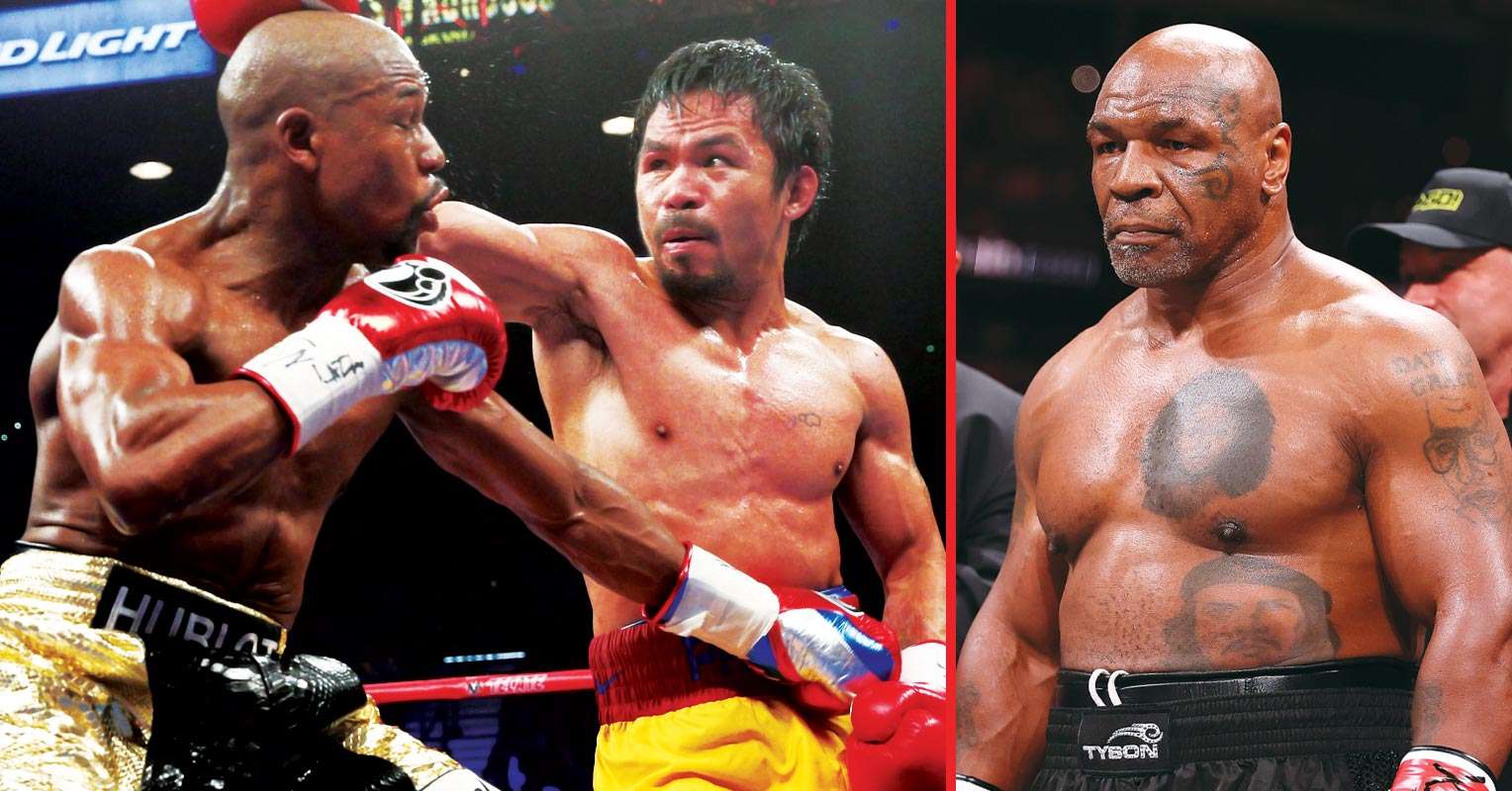Floyd Mayweather, Manny Pacquiao and Mike Tyson